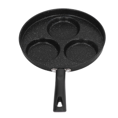 3 Cups Egg Hamburger Pan Metal Iron Heating Evenly Egg Cooker Pan with Comfortable Handle for Omelettes V1294-YM0512-3118220271211