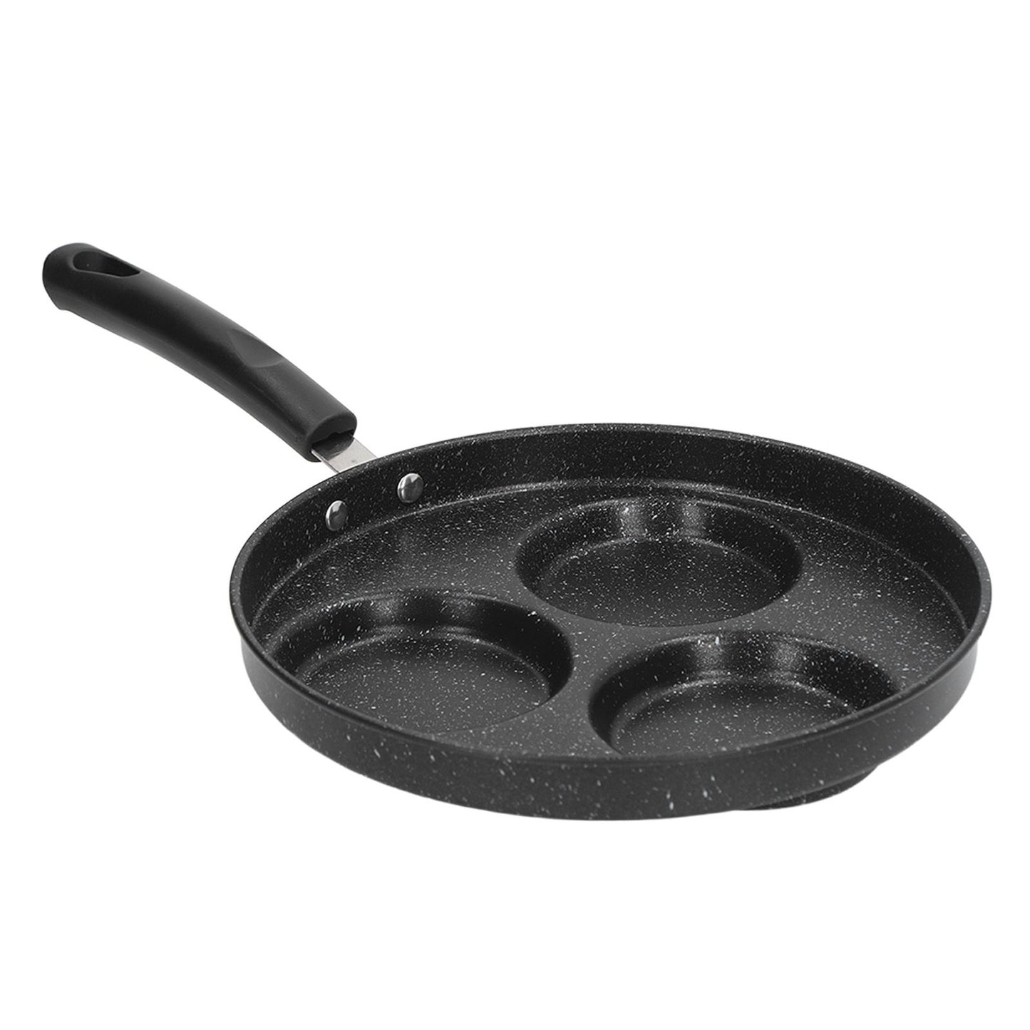 3 Cups Egg Hamburger Pan Metal Iron Heating Evenly Egg Cooker Pan with Comfortable Handle for Omelettes V1294-YM0512-3118220271211
