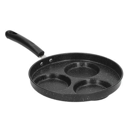 3 Cups Egg Hamburger Pan Metal Iron Heating Evenly Egg Cooker Pan with Comfortable Handle for Omelettes V1294-YM0512-3118220271211