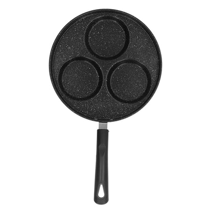 3 Cups Egg Hamburger Pan Metal Iron Heating Evenly Egg Cooker Pan with Comfortable Handle for Omelettes V1294-YM0512-3118220271211