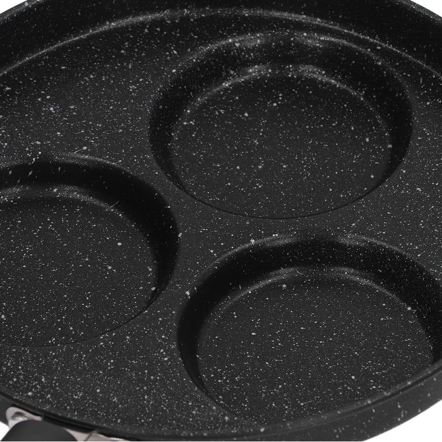 3 Cups Egg Hamburger Pan Metal Iron Heating Evenly Egg Cooker Pan with Comfortable Handle for Omelettes V1294-YM0512-3118220271211