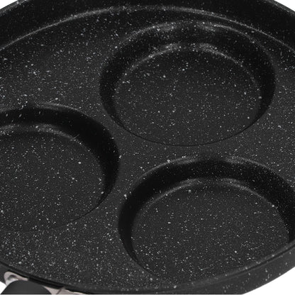 3 Cups Egg Hamburger Pan Metal Iron Heating Evenly Egg Cooker Pan with Comfortable Handle for Omelettes V1294-YM0512-3118220271211