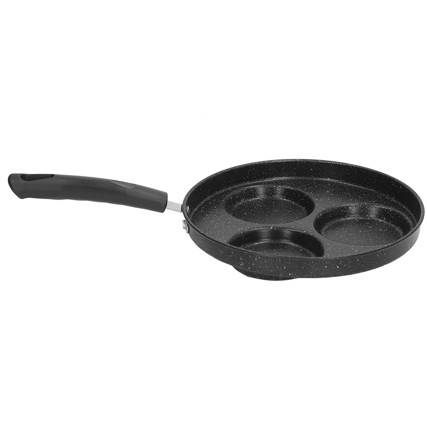 3 Cups Egg Hamburger Pan Metal Iron Heating Evenly Egg Cooker Pan with Comfortable Handle for Omelettes V1294-YM0512-3118220271211