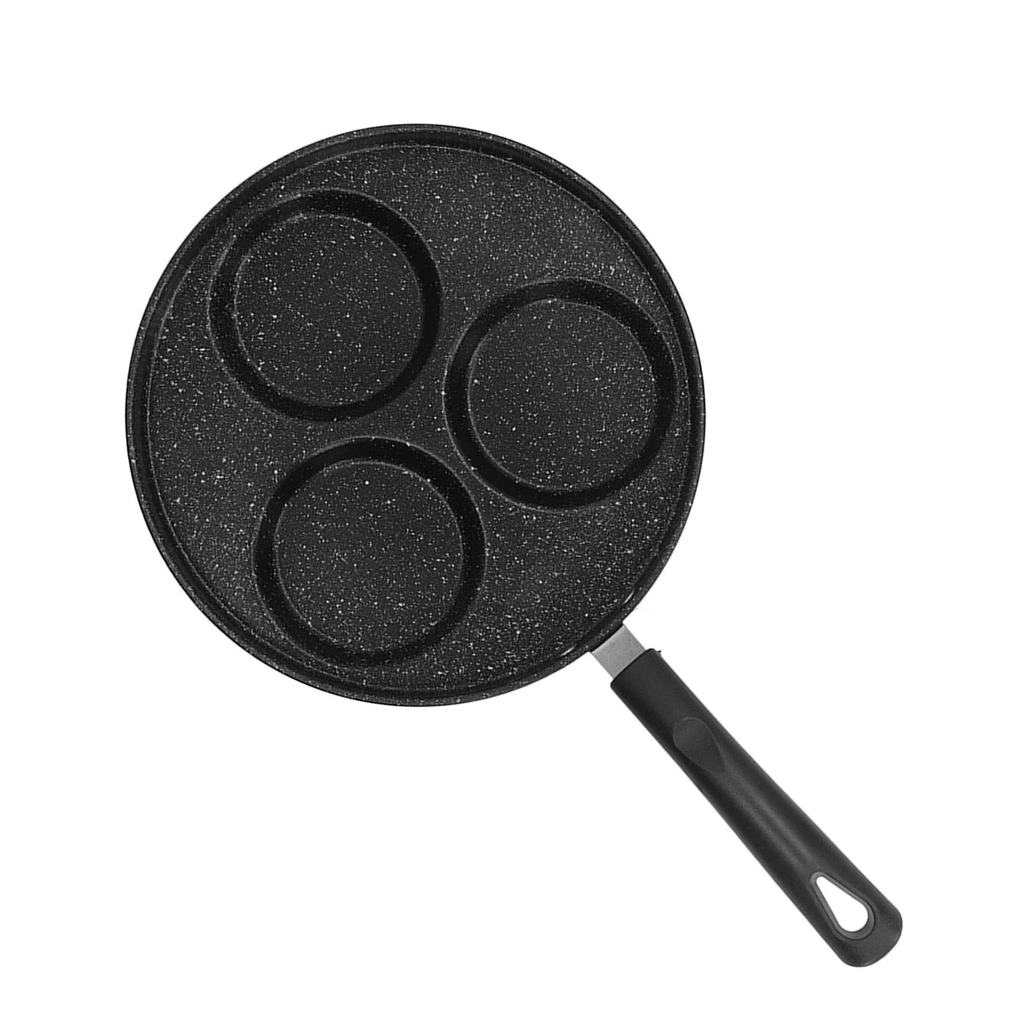 3 Cups Egg Hamburger Pan Metal Iron Heating Evenly Egg Cooker Pan with Comfortable Handle for Omelettes V1294-YM0512-3118220271211