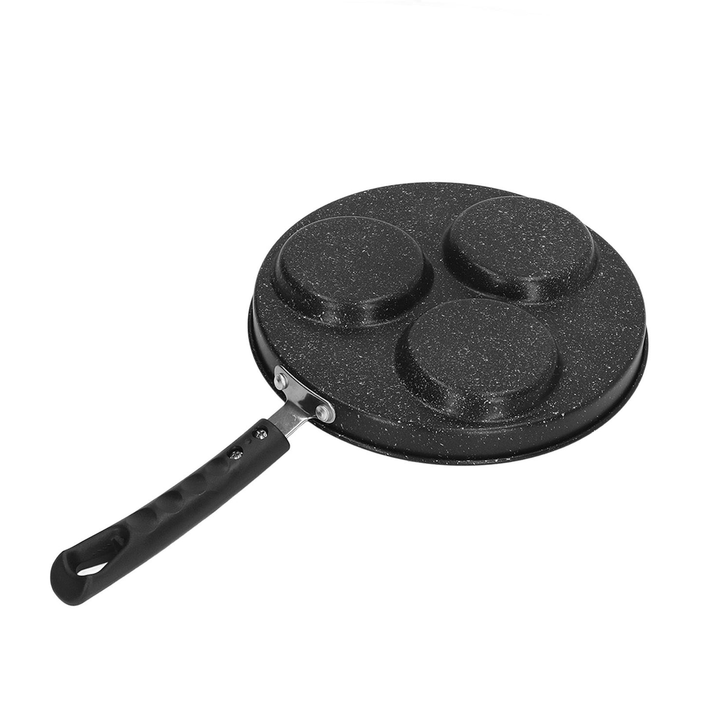 3 Cups Egg Hamburger Pan Metal Iron Heating Evenly Egg Cooker Pan with Comfortable Handle for Omelettes V1294-YM0512-3118220271211
