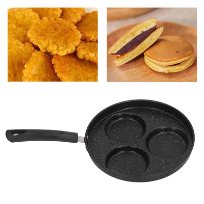 3 Cups Egg Hamburger Pan Metal Iron Heating Evenly Egg Cooker Pan with Comfortable Handle for Omelettes V1294-YM0512-3118220271211