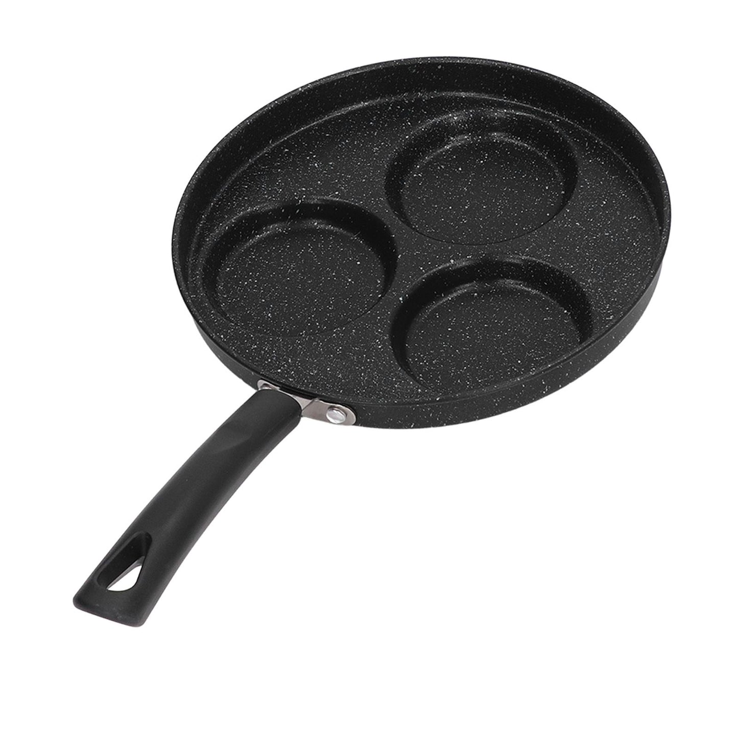 3 Cups Egg Hamburger Pan Metal Iron Heating Evenly Egg Cooker Pan with Comfortable Handle for Omelettes V1294-YM0512-3118220271211