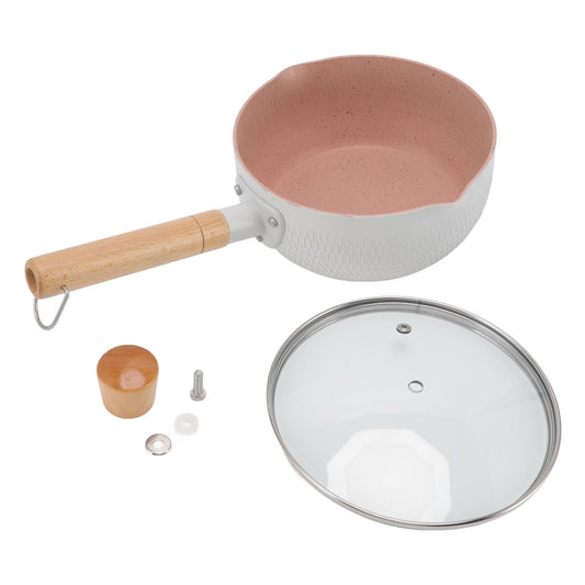 Sauce Pan Stick Proof Aluminum Alloy Multi Functional Milk Pot with Wooden Handle for Induction Gas Stove V1294-YM0512-3118220271611