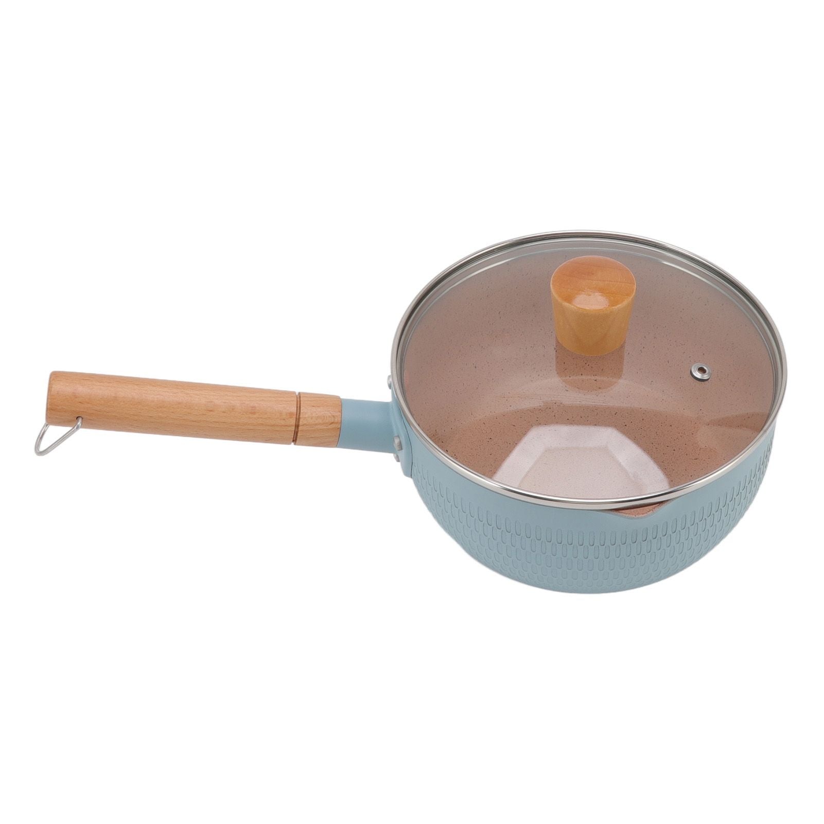 Sauce Pan Stick Proof Aluminum Alloy Multi Functional Milk Pot with Wooden Handle for Induction Gas Stove Blue V1294-YM0512-3118220271612