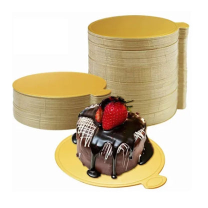 200Pcs Golden Cake Base Board 3.5in Round Cake Pad for Mini Cakes Muffins Cookies Mousse Brownies Cupcakes V1294-YM0512-3118220273011