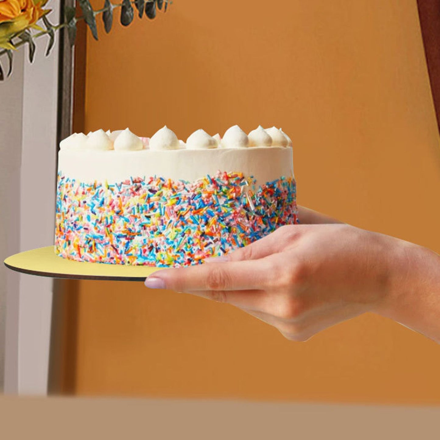 200Pcs Golden Cake Base Board 3.5in Round Cake Pad for Mini Cakes Muffins Cookies Mousse Brownies Cupcakes V1294-YM0512-3118220273011