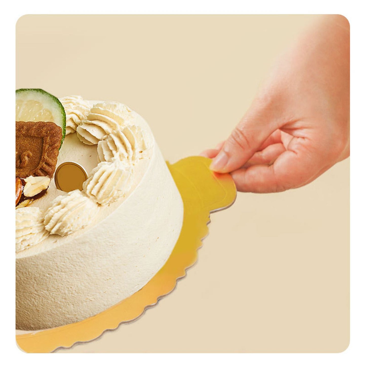 200Pcs Golden Cake Base Board 3.5in Round Cake Pad for Mini Cakes Muffins Cookies Mousse Brownies Cupcakes V1294-YM0512-3118220273011