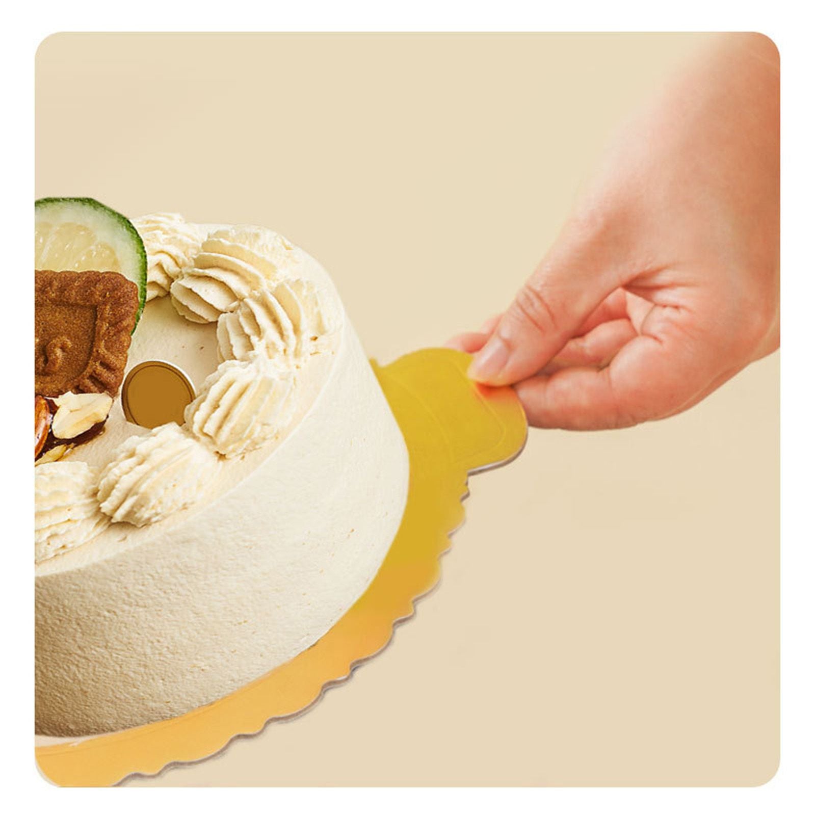 200Pcs Golden Cake Base Board 3.5in Round Cake Pad for Mini Cakes Muffins Cookies Mousse Brownies Cupcakes V1294-YM0512-3118220273011