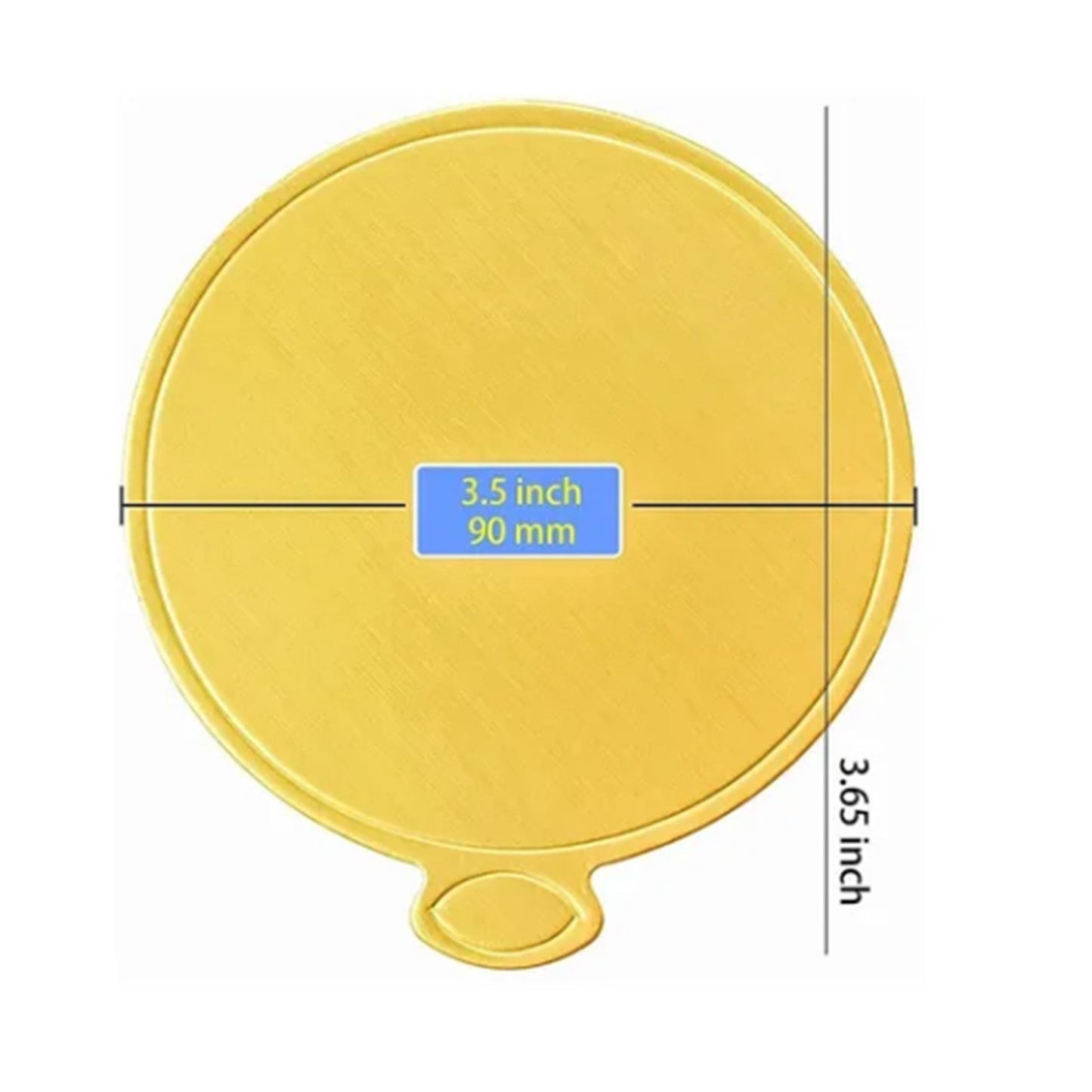 200Pcs Golden Cake Base Board 3.5in Round Cake Pad for Mini Cakes Muffins Cookies Mousse Brownies Cupcakes V1294-YM0512-3118220273011