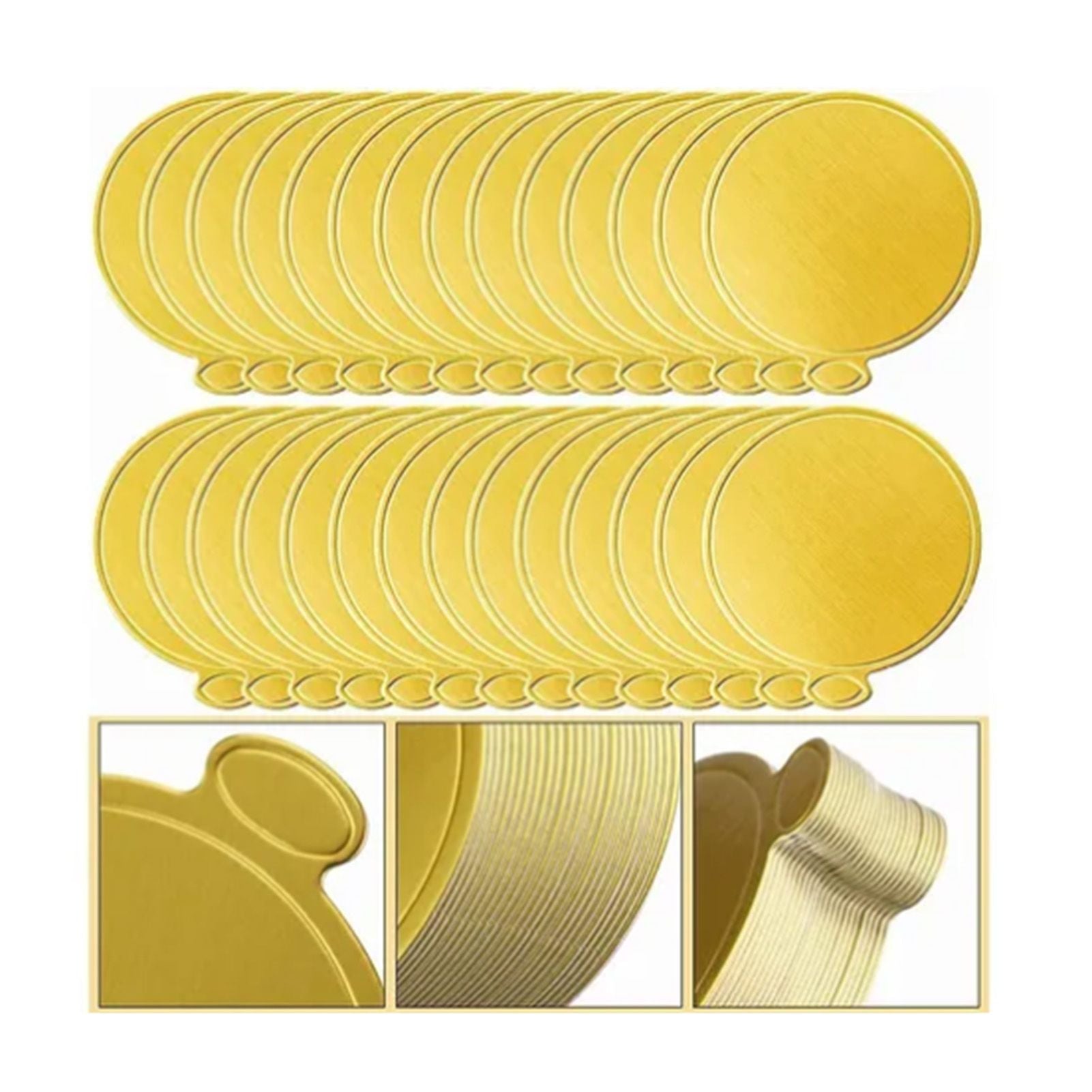 200Pcs Golden Cake Base Board 3.5in Round Cake Pad for Mini Cakes Muffins Cookies Mousse Brownies Cupcakes V1294-YM0512-3118220273011
