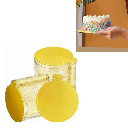 200Pcs Golden Cake Base Board 3.5in Round Cake Pad for Mini Cakes Muffins Cookies Mousse Brownies Cupcakes V1294-YM0512-3118220273011