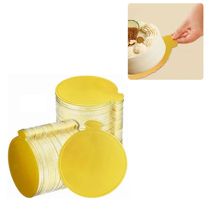 200Pcs Golden Cake Base Board 3.5in Round Cake Pad for Mini Cakes Muffins Cookies Mousse Brownies Cupcakes V1294-YM0512-3118220273011