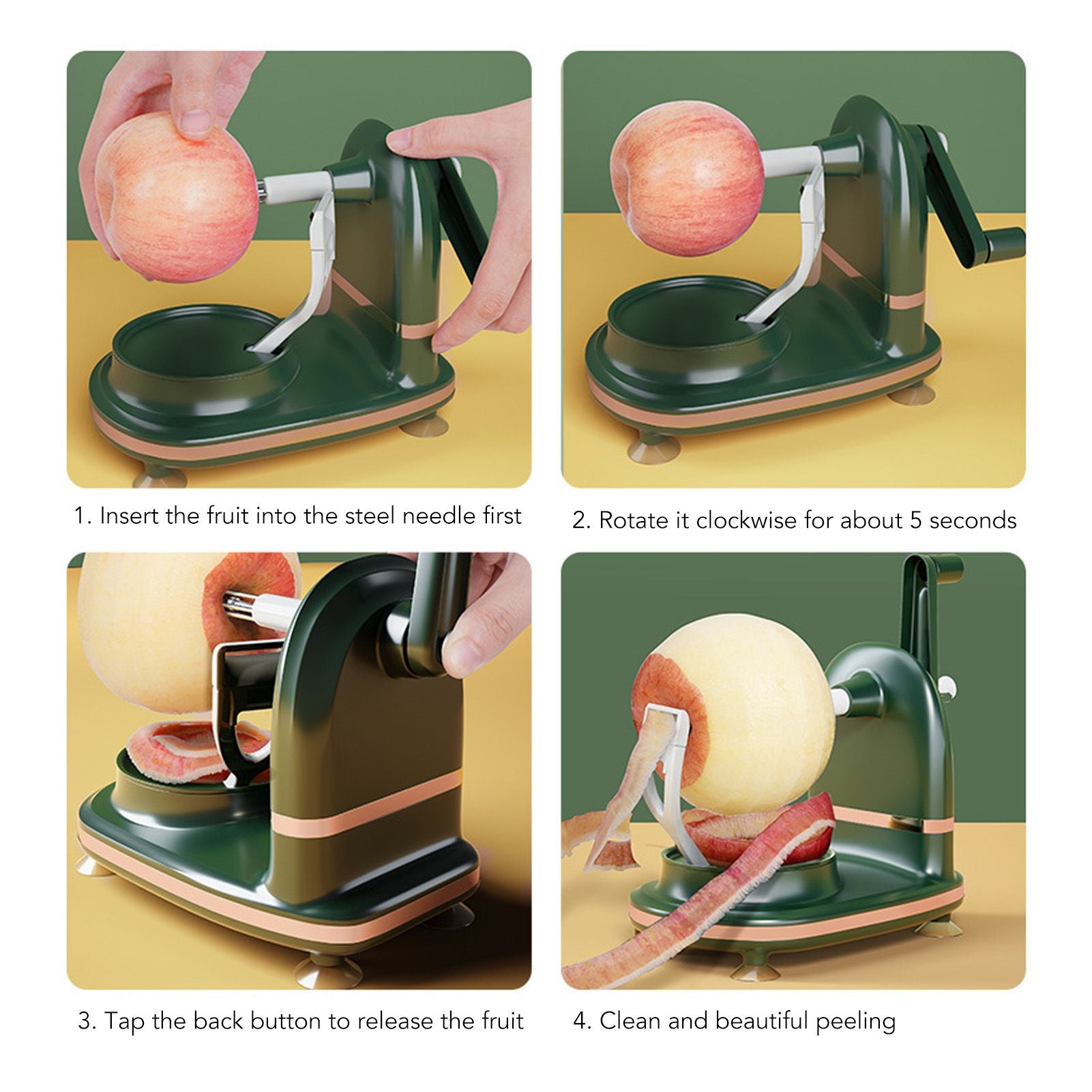 Hand Cranked Apple Peeler Fruit Peeler with Cutter Apple Fruit Peeled Machine Kit Kitchen Tool Upgrade V1294-YM0512-3118220273512