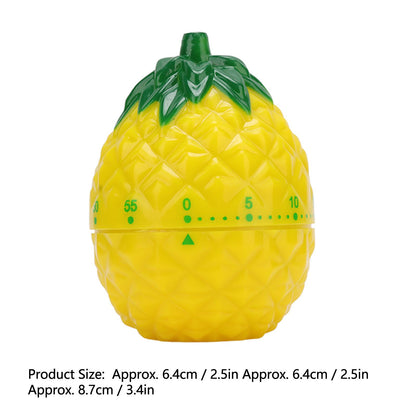 Kitchen Timer Fruit Shape Cute Style Plastic Material 6.4x6.4x8.7cm Compact Mechanical Timer for Home V1294-YM0512-3118220274411