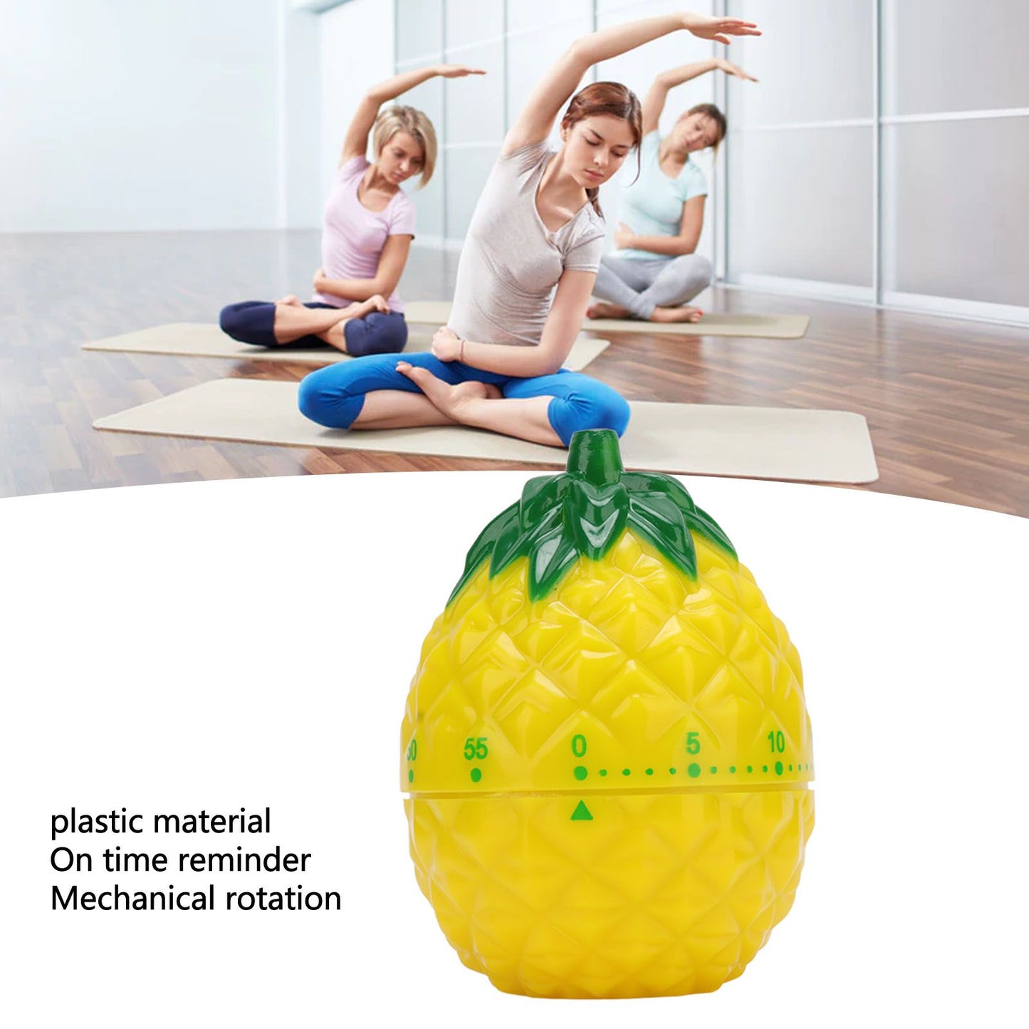 Kitchen Timer Fruit Shape Cute Style Plastic Material 6.4x6.4x8.7cm Compact Mechanical Timer for Home V1294-YM0512-3118220274411
