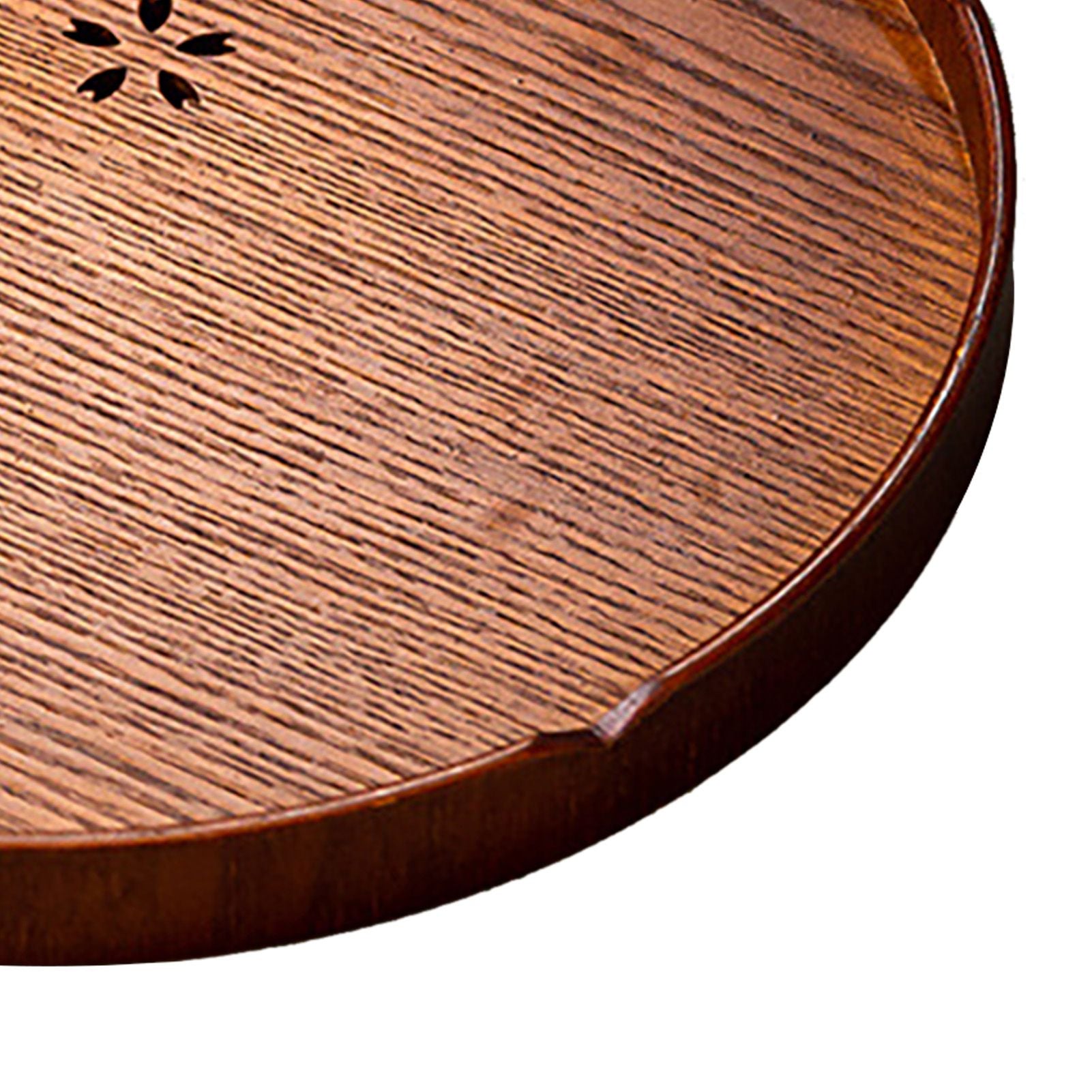 Tea Tray Cherry Blossom Pattern Wooden Tea Plate Green Tea Baking Serving Plate for Home Tea House Round V1294-YM0512-3118220274611