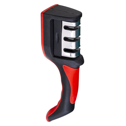 Handheld Knife Sharpening Tool 3 Segments Red and Black Multipurpose Knife Sharpener for Kitchen V1294-YM0512-3118220275011