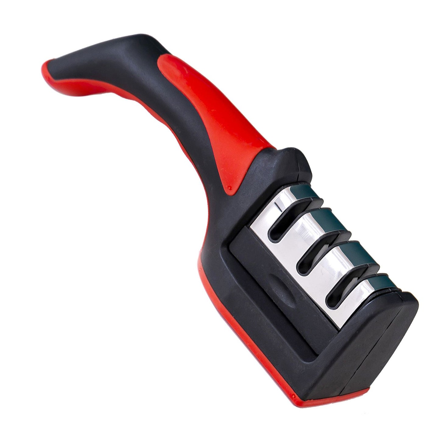 Handheld Knife Sharpening Tool 3 Segments Red and Black Multipurpose Knife Sharpener for Kitchen V1294-YM0512-3118220275011