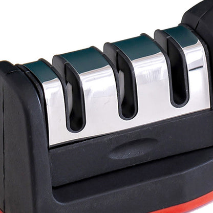 Handheld Knife Sharpening Tool 3 Segments Red and Black Multipurpose Knife Sharpener for Kitchen V1294-YM0512-3118220275011
