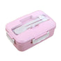 Lunch Box Multi Compartments Environmentally Friendly Portable Bento Box for Student Home School Office Pink V1294-YM0512-3118220275111
