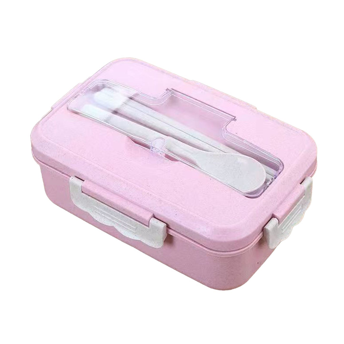 Lunch Box Multi Compartments Environmentally Friendly Portable Bento Box for Student Home School Office Pink V1294-YM0512-3118220275111