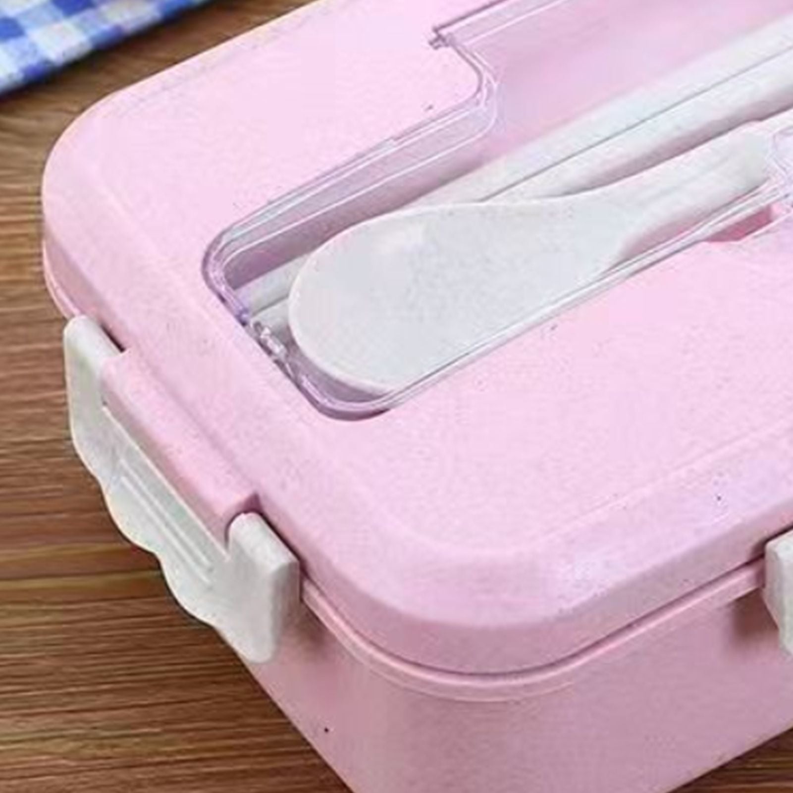 Lunch Box Multi Compartments Environmentally Friendly Portable Bento Box for Student Home School Office Pink V1294-YM0512-3118220275111