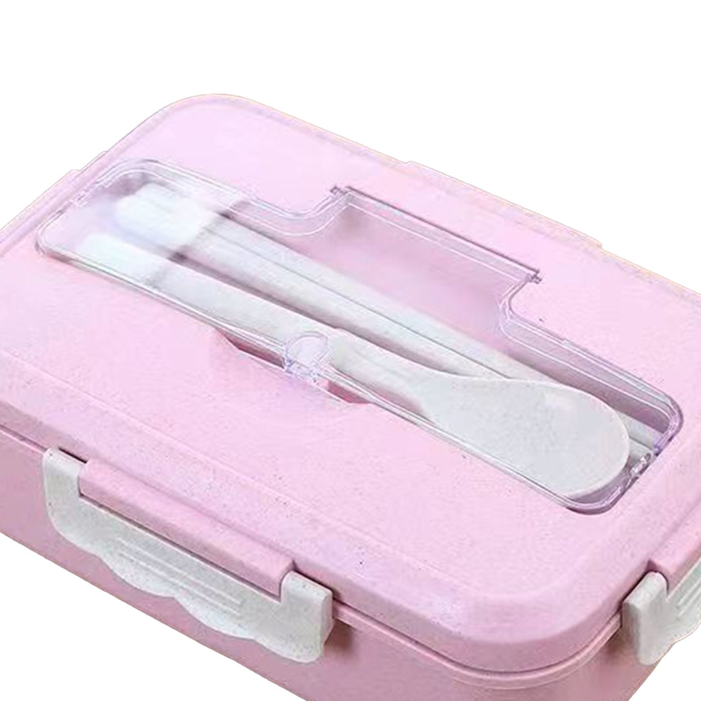 Lunch Box Multi Compartments Environmentally Friendly Portable Bento Box for Student Home School Office Pink V1294-YM0512-3118220275111
