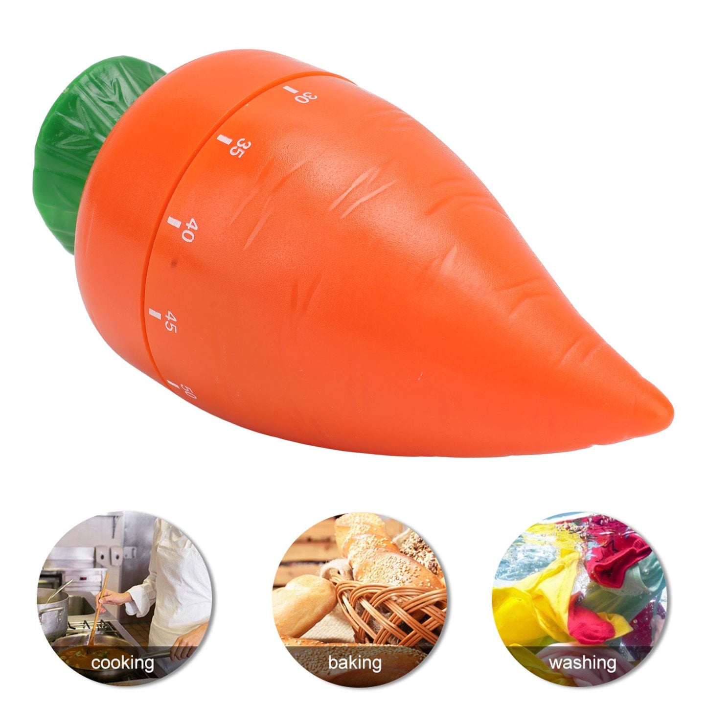 Cooking Timer Cute Carrot Shape Mechanical Timer for Kitchen Reading Studying Exercise V1294-YM0512-3118220275211