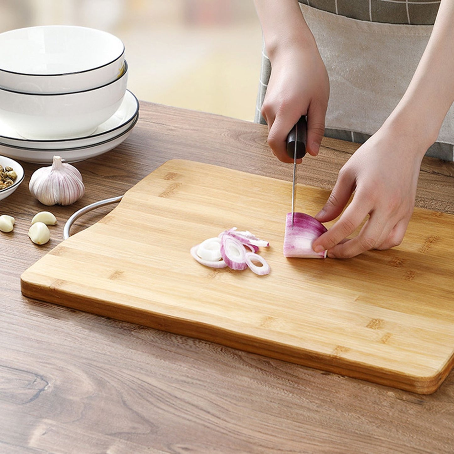 Chopping Board Thickened Bamboo Stable Sturdy Anti Crack Easy To Clean Kitchen Cutting Board with Hanging Hole V1294-YM0512-3118220275611