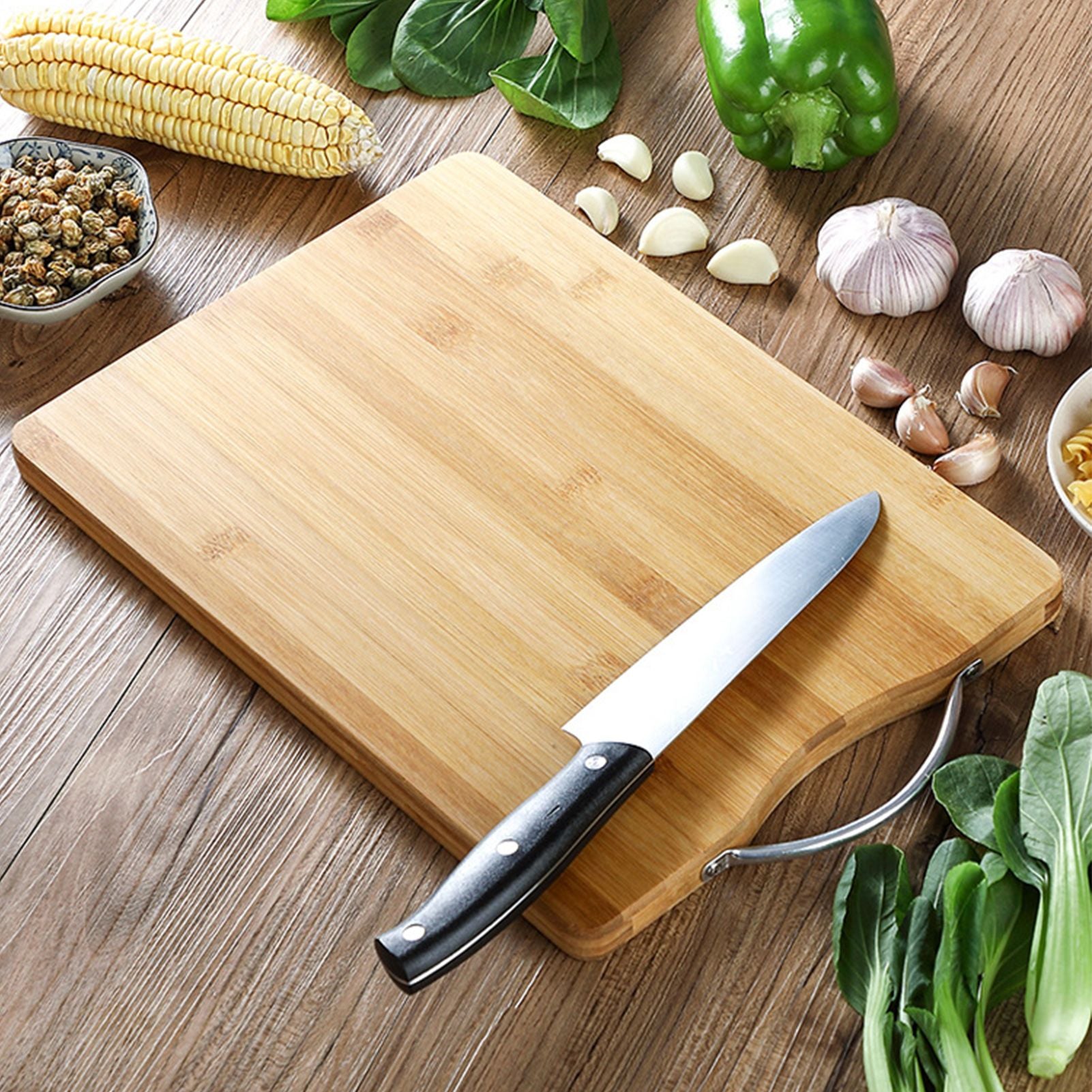 Chopping Board Thickened Bamboo Stable Sturdy Anti Crack Easy To Clean Kitchen Cutting Board with Hanging Hole V1294-YM0512-3118220275611