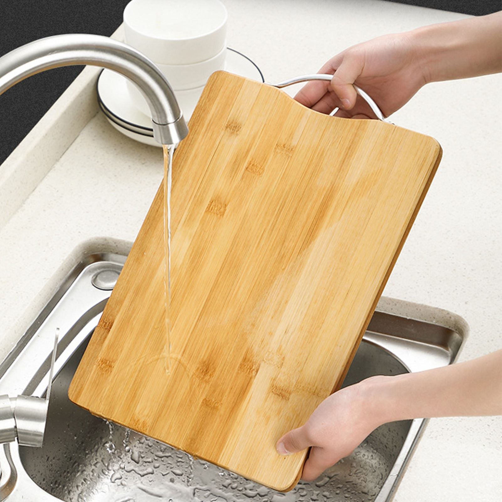 Chopping Board Thickened Bamboo Stable Sturdy Anti Crack Easy To Clean Kitchen Cutting Board with Hanging Hole V1294-YM0512-3118220275611
