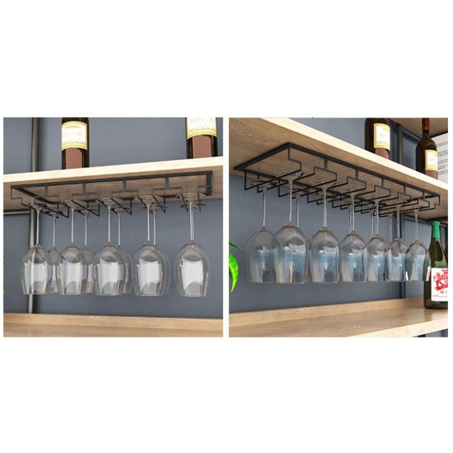 Stemware Holder Black 4 Slot Iron Wire Assembled Design Corrosion Resistant Easy Cleaning Glasses Storage V1294-YM0512-3118220276111
