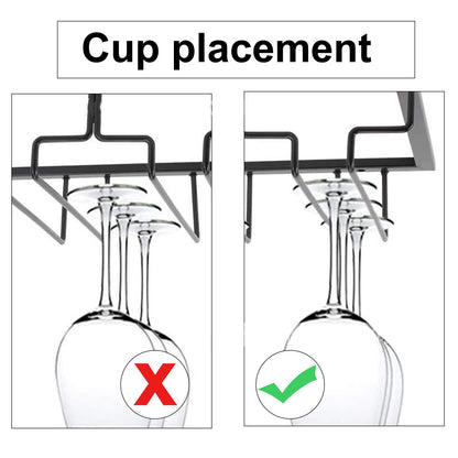 Stemware Holder Black 4 Slot Iron Wire Assembled Design Corrosion Resistant Easy Cleaning Glasses Storage V1294-YM0512-3118220276111