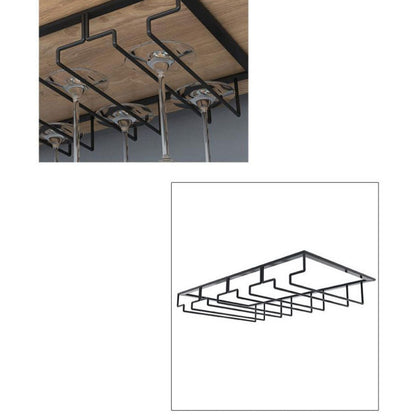 Stemware Holder Black 4 Slot Iron Wire Assembled Design Corrosion Resistant Easy Cleaning Glasses Storage V1294-YM0512-3118220276111