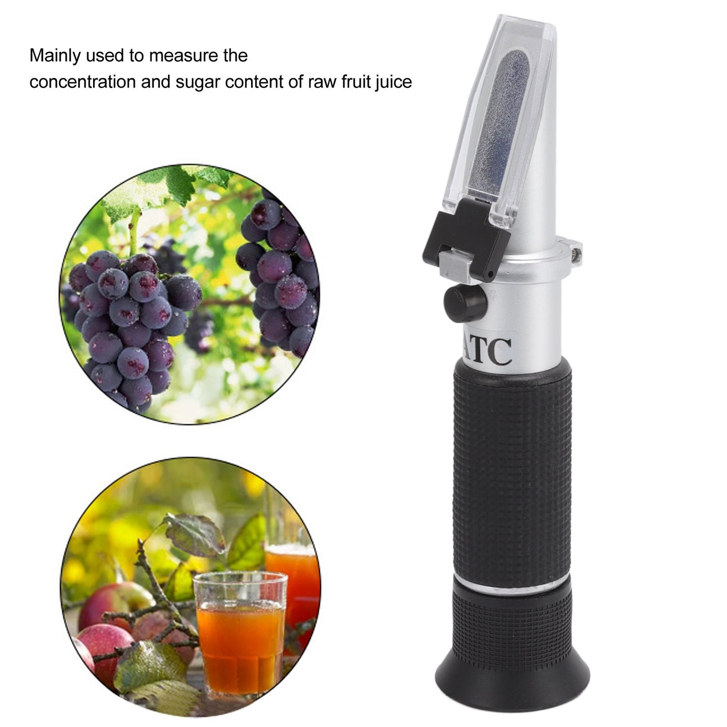 Brix Refractometer 3 in 1 Handheld Measure Sugar Content in Grape Wine Juice Alcohol Meter with ATC for V1294-YM0512-3118220276511