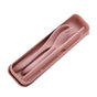 Wheat Straw Cutlery Set Modern Portable Fork Spoon Knife Tableware with Box for Office School Picnic Pink V1294-YM0512-3118220277311