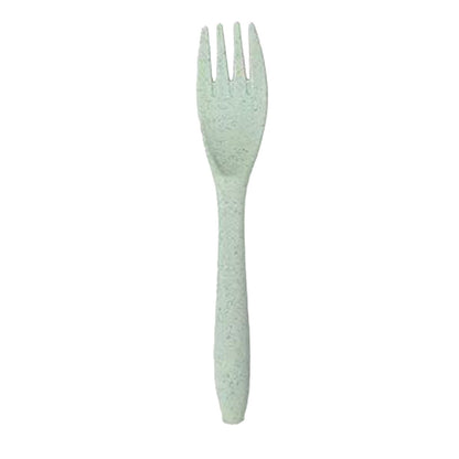Wheat Straw Cutlery Set Modern Portable Fork Spoon Knife Tableware with Box for Office School Picnic Green V1294-YM0512-3118220277313