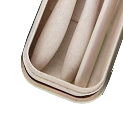 Wheat Straw Cutlery Set Modern Portable Fork Spoon Knife Tableware with Box for Office School Picnic Beige V1294-YM0512-3118220277314