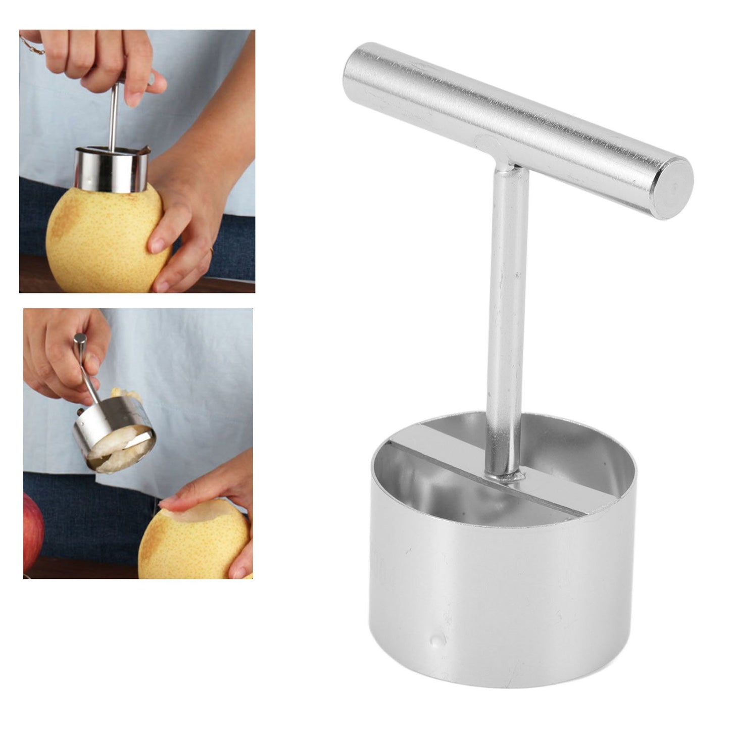 Apple Corer Remover Stainless Steel Fruit Corer Remover with Ergonomic Handle for Home Kitchen S V1294-YM0512-3118220277712