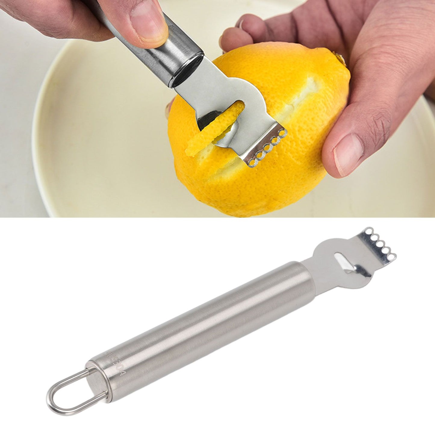 Lemon Peeler 304 Stainless Steel Lemon Zester Grater Orange Citrus Twist Peeler Kitchen Fruit Peeling Tools V1294-YM0512-3118220278011
