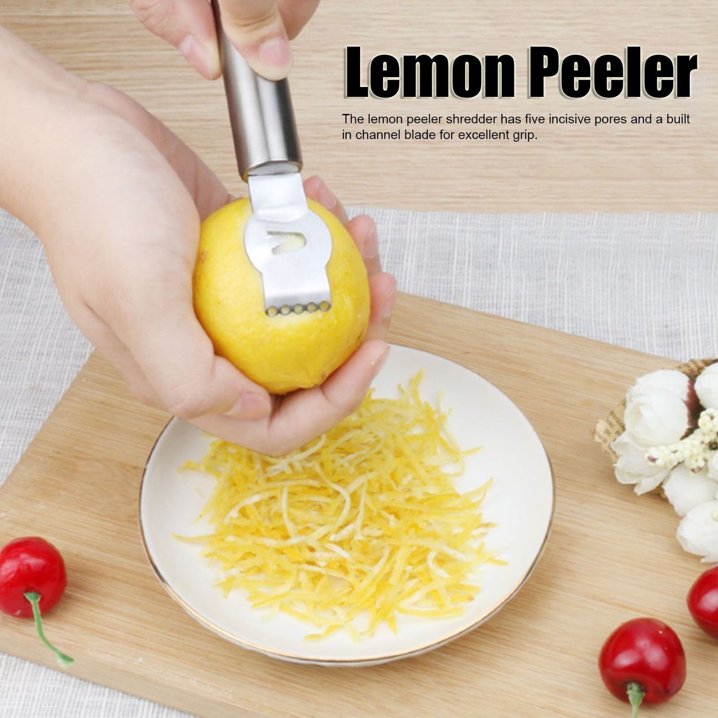 Lemon Peeler 304 Stainless Steel Lemon Zester Grater Orange Citrus Twist Peeler Kitchen Fruit Peeling Tools V1294-YM0512-3118220278011