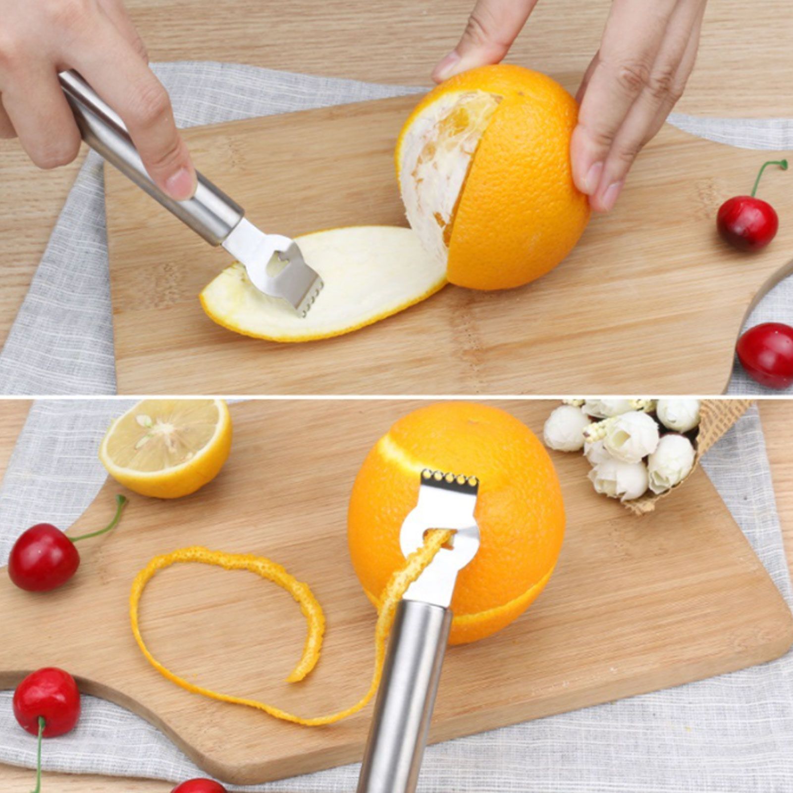Lemon Peeler 304 Stainless Steel Lemon Zester Grater Orange Citrus Twist Peeler Kitchen Fruit Peeling Tools V1294-YM0512-3118220278011