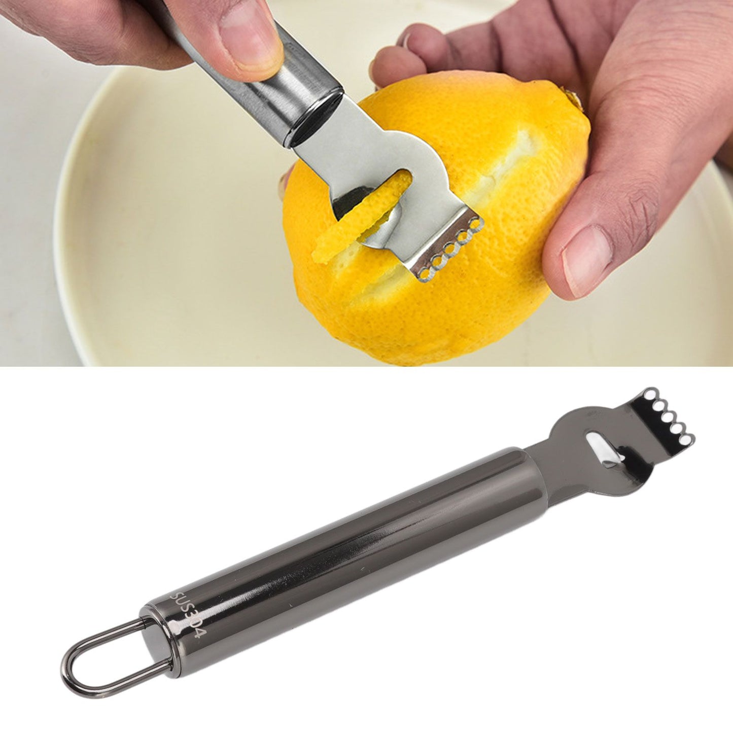 Lemon Peeler 304 Stainless Steel Lemon Zester Grater Orange Citrus Twist Peeler Kitchen Fruit Peeling Tools V1294-YM0512-3118220278012
