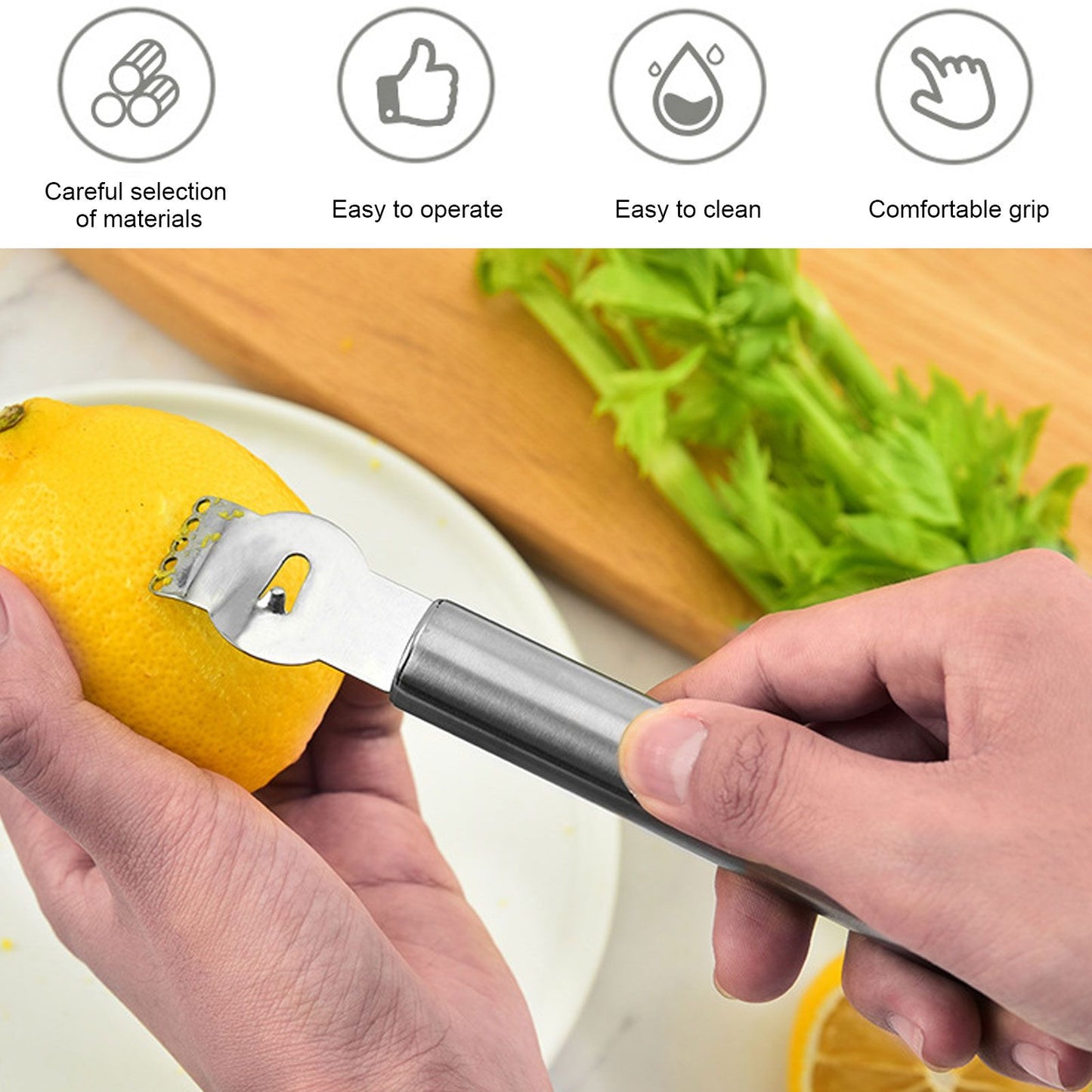 Lemon Peeler 304 Stainless Steel Lemon Zester Grater Orange Citrus Twist Peeler Kitchen Fruit Peeling Tools V1294-YM0512-3118220278012
