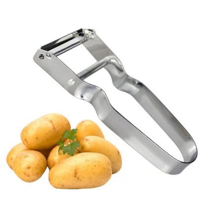 Stainless Steel Peeler U Shape Ergonomic Handle Fruit Peeler Vegetable Peeler for Kitchen Silver V1294-YM0512-3118220279211